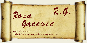 Rosa Gačević vizit kartica